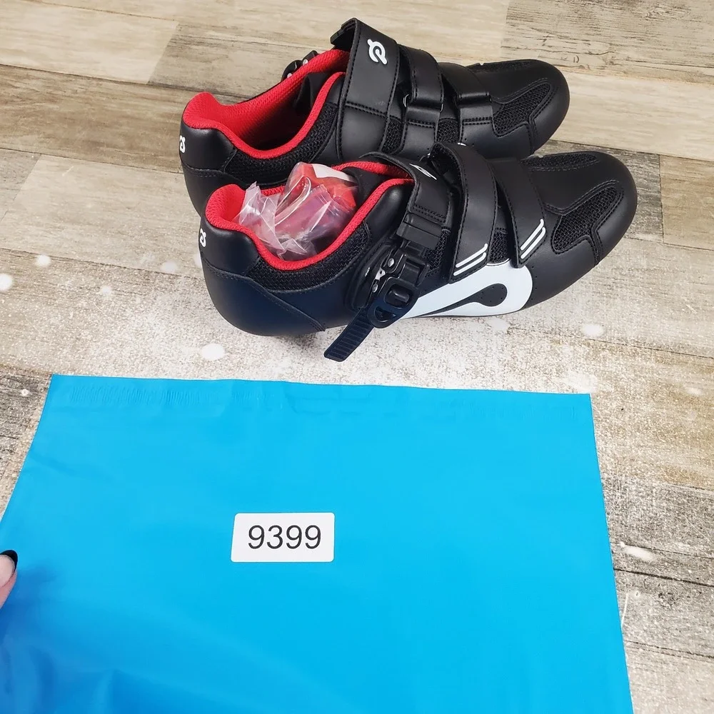 Peloton Cycling Shoes Womens Sz 8 Black Leather Low Top Round Toe 3 Bolt Sneaker